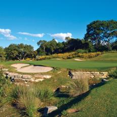 The eighth green at Fazio Foothills, Barton Creek\'s most dramatic course.