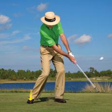 FEELING FLAT: Work on keeping your back foot down longer to control your irons.
