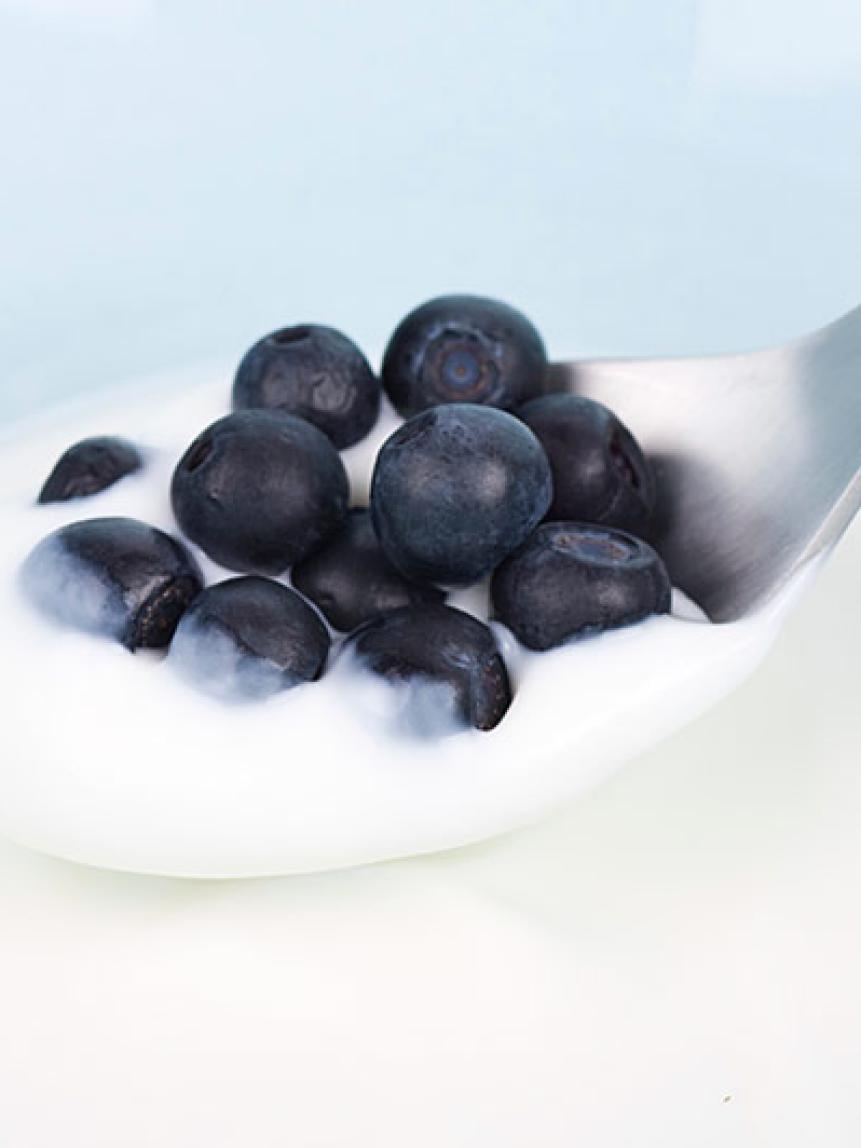 Frozen Blueberries Covered in Yogurt