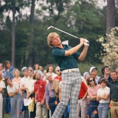 AUGUSTA, GA - APRIL 1970s:  Johnny Miller swings during a 1970s Masters Tournament at Augusta National Golf Club in Augusta, Georgia. (Photo by Augusta National/Getty Images)