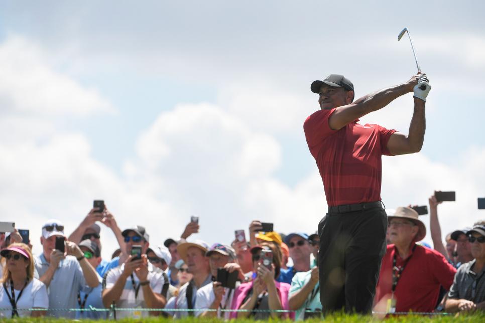 ORLANDO, FL - MARCH 18: Tiger Woods plays his shot from the third tee during the final round of the Arnold Palmer Invitational presented by MasterCard at Bay Hill Club and Lodge on March 18, 2018 in Orlando, Florida. (Photo by Ryan Young/PGA TOUR)
