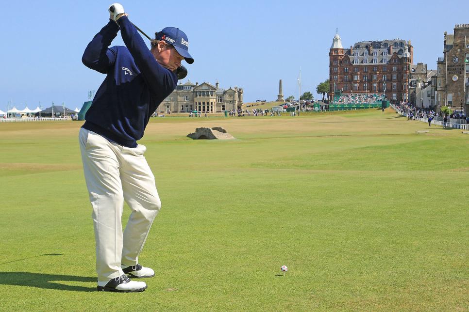 <<enter caption here>> at The Old Course on July 26, 2018 in St Andrews, Scotland.