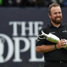 Ireland\'s Shane Lowry poses with the Claret Jug, the trophy for the Champion golfer of the year after winning the British Open golf Championships at Royal Portrush golf club in Northern Ireland on July 21, 2019. (Photo by Glyn KIRK / AFP) / RESTRICTED TO EDITORIAL USE        (Photo credit should read GLYN KIRK/AFP/Getty Images)