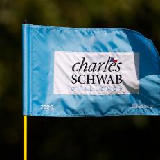 FORT WORTH, TEXAS - JUNE 09: A detail of a pin flag during a practice round prior to the Charles Schwab Challenge at Colonial Country Club on June 09, 2020 in Fort Worth, Texas. (Photo by Tom Pennington/Getty Images)
