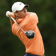MEMPHIS, TENNESSEE - AUGUST 01: Rory McIlroy of Northern Ireland plays his shot from the 17th tee during the third round of the World Golf Championship-FedEx St Jude Invitational at TPC Southwind on August 01, 2020 in Memphis, Tennessee. (Photo by Michael Reaves/Getty Images)