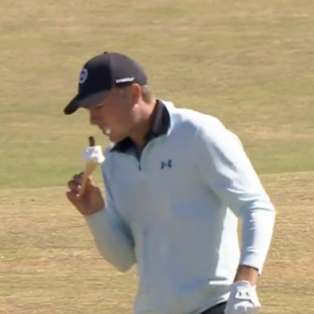 Golf Twitter enjoyed Jordan Spieth making a total mess of this ice cream cone