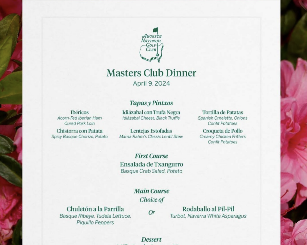 Masters 2024: Jon Rahm's Champions Dinner menu is a Spanish FEAST that includes a little home cooking
