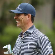 HILTON HEAD ISLAND, SOUTH CAROLINA - APRIL 15: Billy Horschel of the United States reacts to his birdie on the 14th green during the first round of the RBC Heritage on April 15, 2021 at Harbour Town Golf Links in Hilton Head Island, South Carolina. (Photo by Patrick Smith/Getty Images)