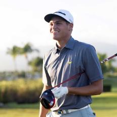 Aaron Jarvis of The Cayman Islands smiles on the practice range during a practice round ahead of the 2023 Latin America Amateur Championship being played at the Grand Reserve Golf Club in Puerto Rico on Tuesday, January 10, 2023. Photograph by LAAC.