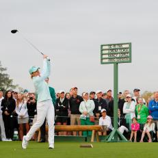 AUGUSTA, GEORGIA - APRIL 06:  Annika Sorenstam of Sweden takes part in the First Tee ceremony prior to the start of the final round of the Augusta National Women's Amateur at Augusta National Golf Club on April 06, 2019 in Augusta, Georgia. (Photo by Kevin C.  Cox/Getty Images)