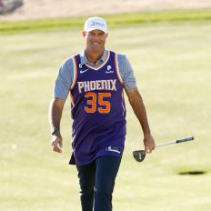 SCOTTSDALE, ARIZONA - FEBRUARY 09: Stewart Cink of the United States smiles as he walks to the 16th green during the first round of the WM Phoenix Open at TPC Scottsdale on February 09, 2023 in Scottsdale, Arizona. (Photo by Sarah Stier/Getty Images)