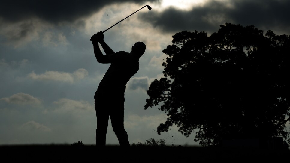 TULSA, OKLAHOMA - MAY 20: Dustin Johnson of the United States plays his shot from the 11th tee during the second round of the 2022 PGA Championship at Southern Hills Country Club on May 20, 2022 in Tulsa, Oklahoma. (Photo by Christian Petersen/Getty Images)