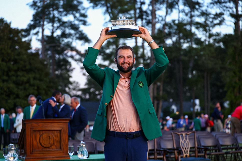 Scottie Scheffler during the final round of the 2024 Masters Tournament held in Augusta, GA at Augusta National Golf Club on Sunday, April 14, 2024.