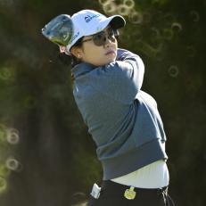 ORLANDO, FLORIDA - JANUARY 21: Rose Zhang of the United States plays her shot from the fifth tee during the final round of the Hilton Grand Vacations Tournament of Champions at Lake Nona Golf & Country Club on January 21, 2024 in Orlando, Florida. (Photo by Julio Aguilar/Getty Images)