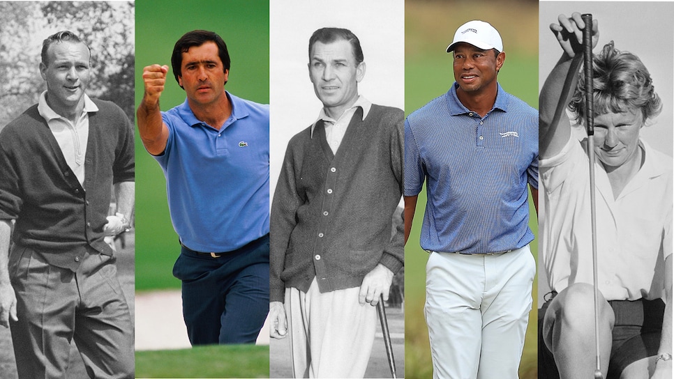 /content/dam/images/golfdigest/fullset/2025/3/golf-100-book-collage-hero-lead-palmer-woods-seve-mickey-wright-hogan.jpg