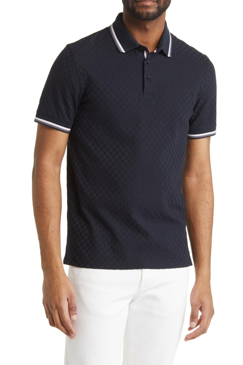 Ted Baker Palos Regular Fit Textured Cotton Knit Polo