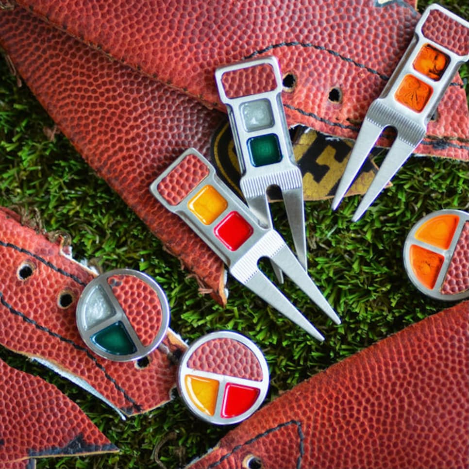 Game Used Football Markers & Divot Tools