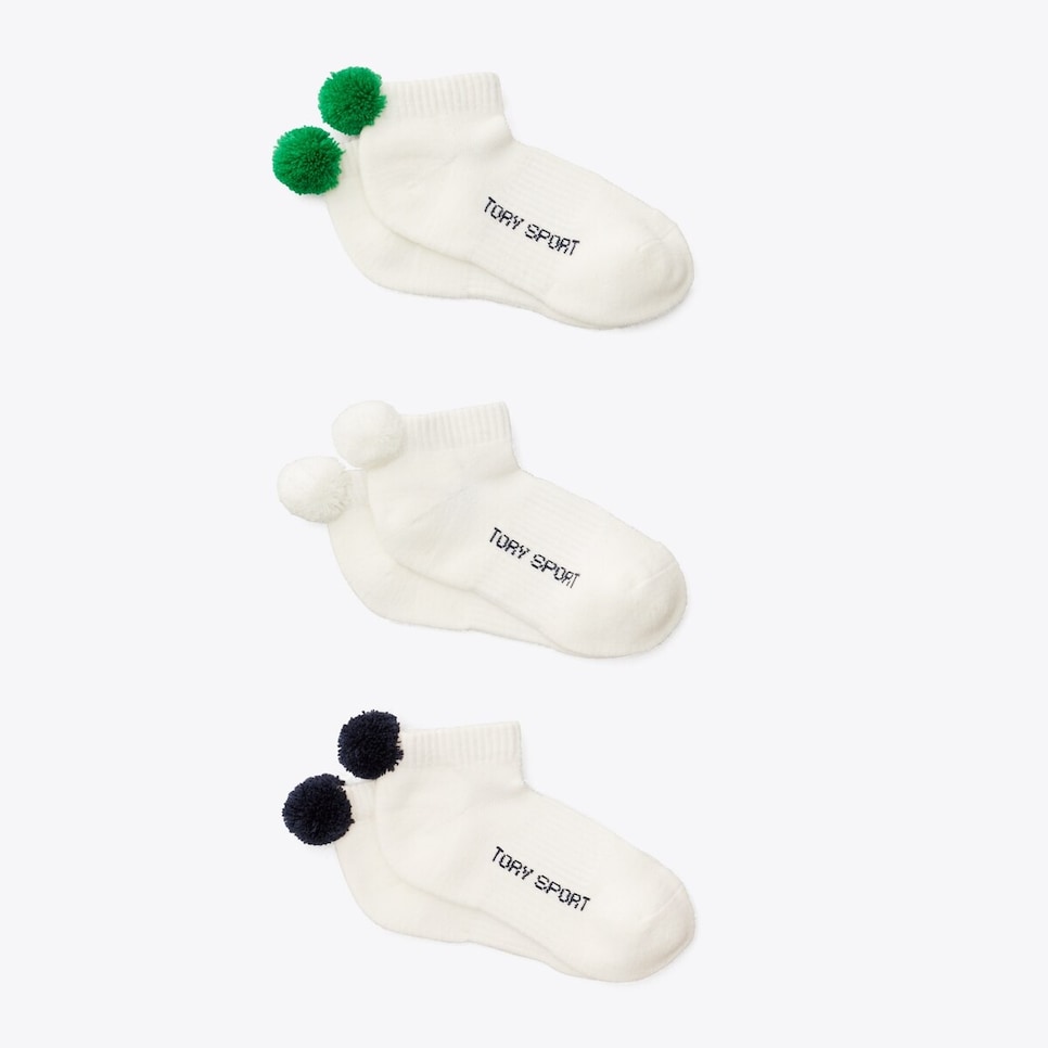 Tory Burch Women's PERFORMANCE COMPRESSION POM-POM SOCKS, 3-PACK