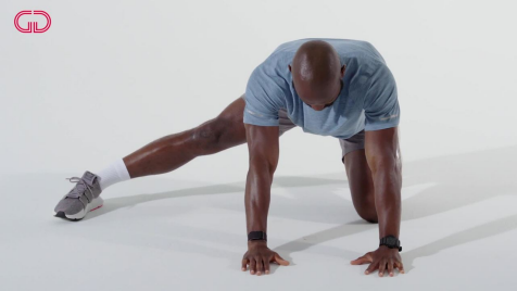 Three-Point Adductor Stretch with T-Spine Reach