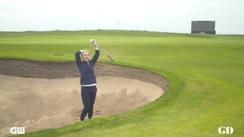 Iona Stephen Attempts Tiger's Famous Shot from Royal St. George's