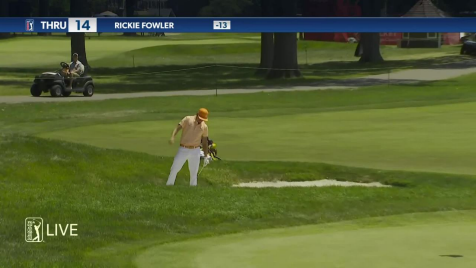 Rickie Fowler holes out from bunker for eagle
