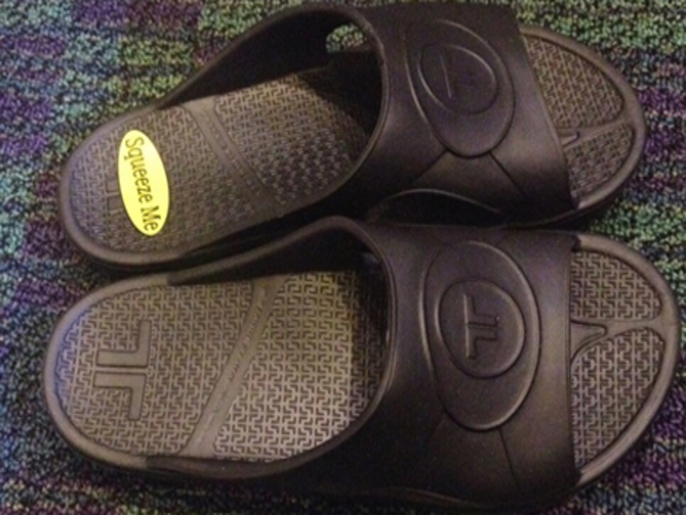 This heated sandal aids recovery and is a comfortable after round