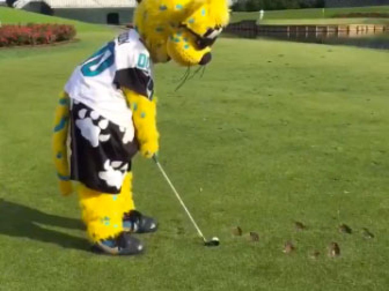 This tee shot by the Jacksonville Jaguars mascot might be the most