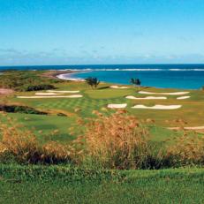 The Royal St. Kitts Golf Club has several holes alongside the Atlantic Ocean. Here, the 166-yard 15th.