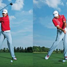 \'The ball will jump off the club if you hit it dead center. Learn to be aware of where the clubface is as you swing.\'