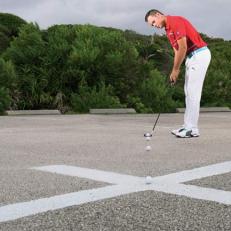 PERFECT AIM: If you line up several balls and they still look straight at address, your setup is ideal.