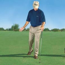 __DON\'T TILT:__ The left side of your belt shouldn\'t pull up on the downswing.