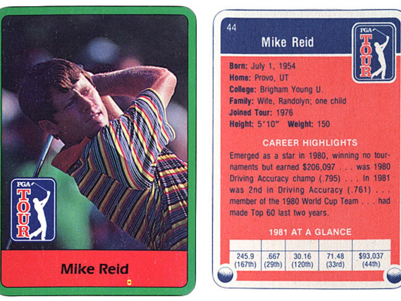 Vintage PGA Tour Trading Cards Golf World Golf Digest