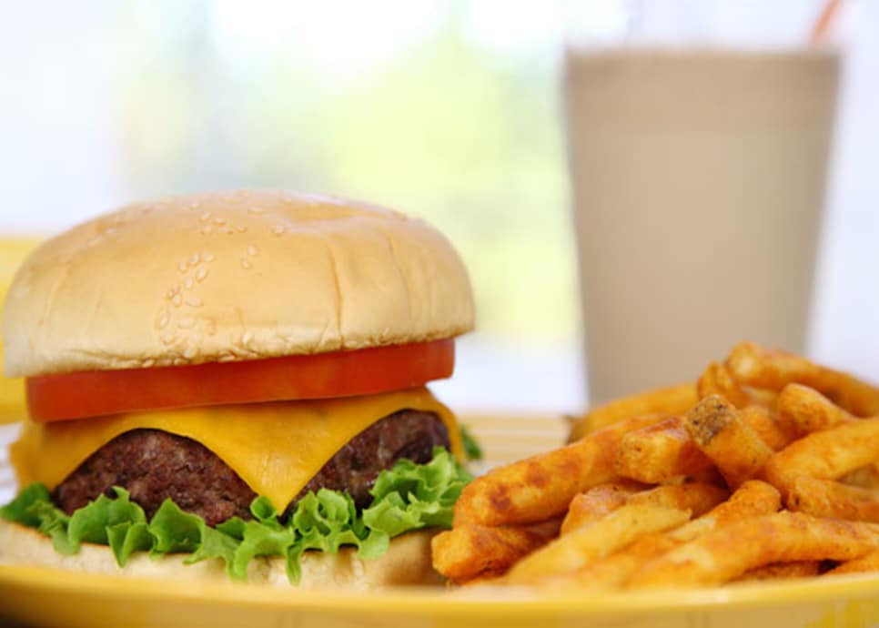 Cheeseburgers, fries, milkshakes (Tiger Woods,1998)