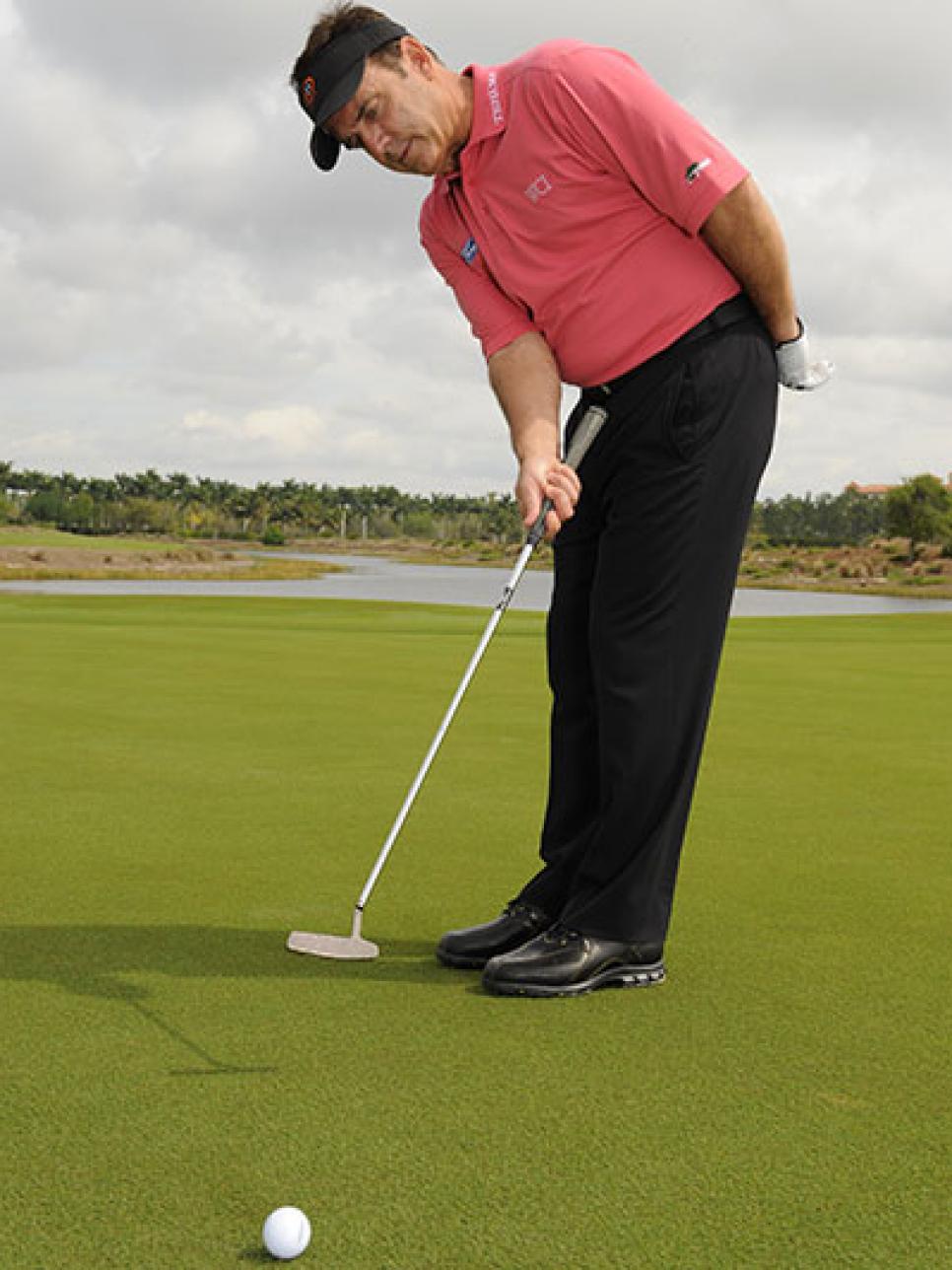 Putt with your right arm only on the practice green
