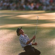 Arguably, Nick Faldo doesn\'t get enough credit for shooting a closing 67 en route to winning his third green jacket. Still, without Greg Norman shooting a Sunday 78 after starting the final round with a six-stroke lead, Faldo\'s score doesn\'t matter. Norman\'s mid-round unraveling was painful to watch as his last best chance to grab an elusive Masters victory slipped away.
