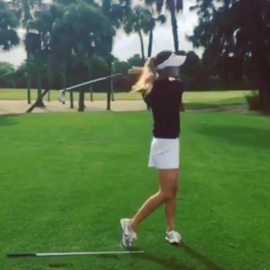 Supermodel Nina Agdal's golf swing is coming along just fine | This is ...