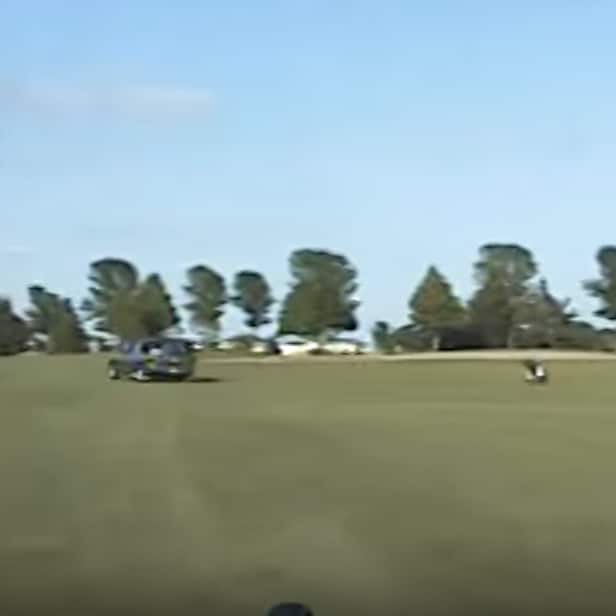 Watch a high-speed chase on a golf course from a police car dashcam ...