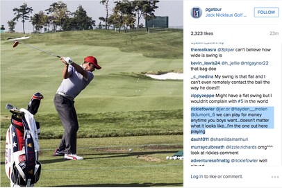 Rickie Fowler Fires Back At Random Commenters Who Mock His Swing On In This Is The Loop Golf Digest