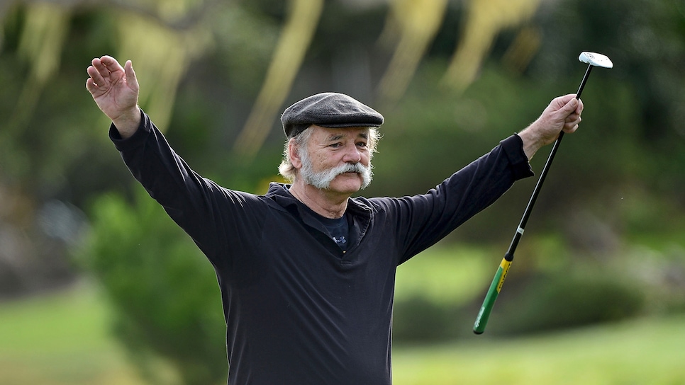 Bill Murray Putts The Ball In Without Looking At Pro Golf