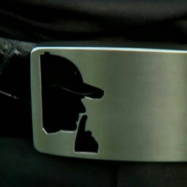 Patrick Reed's belt buckle commemorates his Ryder Cup 