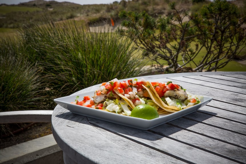 There are five restaurants on property, ranging from the no-frills McKee's Pub, to a selection of higher-end fare. You’ll probably never have better fish tacos than those served at Bandon Trails' Trails End.