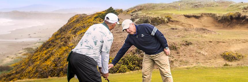 Book a Links Lesson for your entire group, either on the day you arrive or before you tee off on your first 18-hole course. It costs $50 and it’ll help you understand how to play golf in the
wind and on links courses. Plus, it’ll offer you a chance to meet Grant Rogers, Bandon’s Director of Instruction and one of golf's old-school gurus.