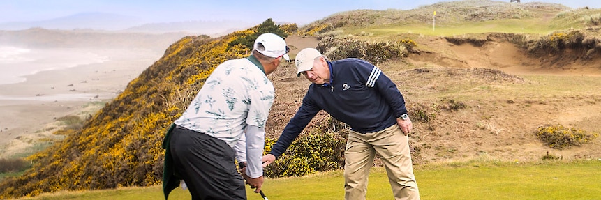 Book a Links Lesson for your entire group, either on the day you arrive or before you tee off on your first 18-hole course. It costs $50 and it’ll help you understand how to play golf in the
wind and on links courses. Plus, it’ll offer you a chance to meet Grant Rogers, Bandon’s Director of Instruction and one of golf's old-school gurus.