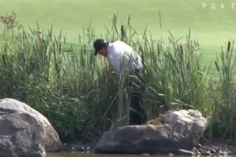 Here's Phil Mickelson making an absolute mess of the sixth hole at TPC Boston