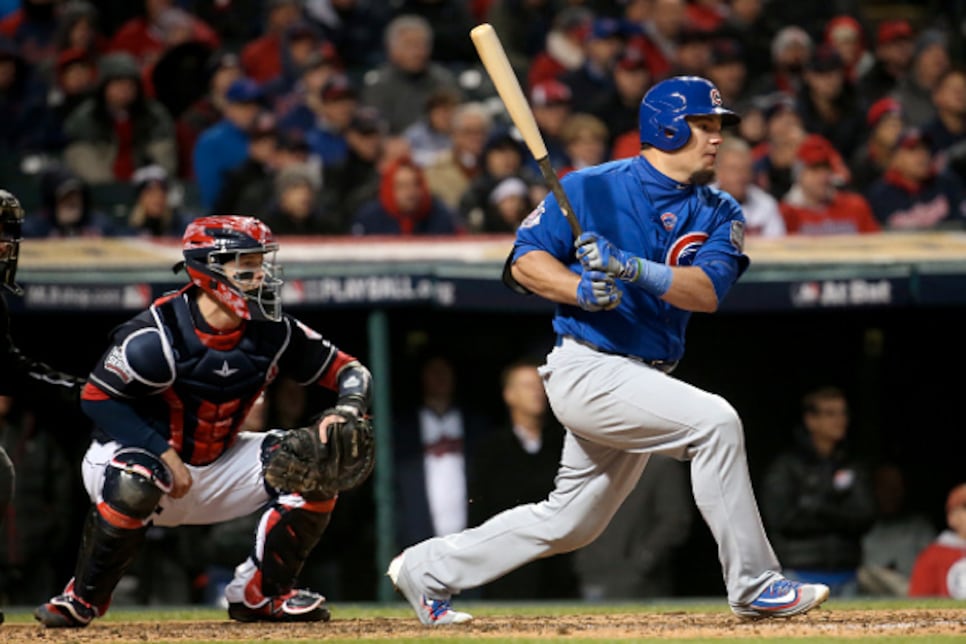 Cubs hero Kyle Schwarber showed off power swing in Cardinal Newman workout