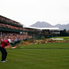 <<enter caption here>> during the first round of the Waste Management Phoenix Open at TPC Scottsdale on January 29, 2015 in Scottsdale, Arizona.