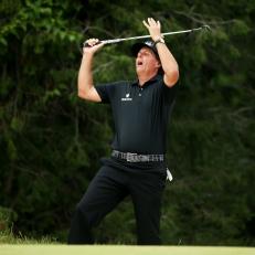 during the final round of the 113th U.S. Open at Merion Golf Club on June 16, 2013 in Ardmore, Pennsylvania.