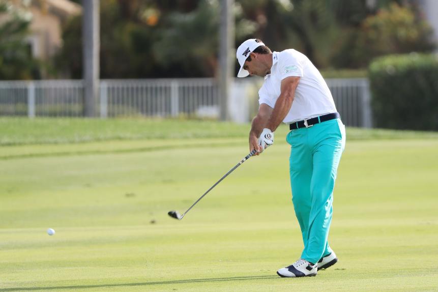 Billy Horschel, who likes taking fashion risks, took his green-trouser look one step further than either McIlroy or Casey. He paired his pants with a navy belt and FootJoy ICONS that have navy detailing. Yes, yes, yes to this entire look.