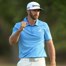AUSTIN, TX - MARCH 26: Dustin Johnson reacts after winning the final match of the World Golf Championships-Dell Technologies Match Play over Jon Rahm (not pictured) of Spain 1 up on the 18th hole at the Austin Country Club on March 26, 2017 in Austin, Texas. (Photo by Darren Carroll/Getty Images)