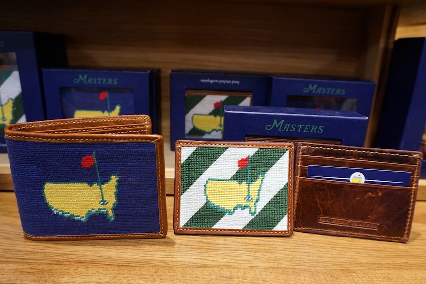 Needlepoint walletsThese needlepoint wallets ($115 for the wallet; $60 for the card case) are a perfect way to celebrate the Masters on a daily basis without being obnoxious about it. I've been using a card case as my wallet for two years now and it wears incredibly well over time.